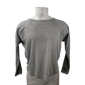 NSF Men's Heather Gray Cotton Crewneck Long Sleeve Casual Tee T-shirt Top Size M